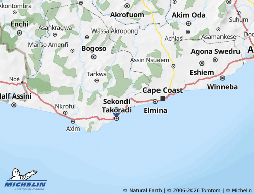 Mapa MICHELIN Mpohor Wassa East - ViaMichelin
