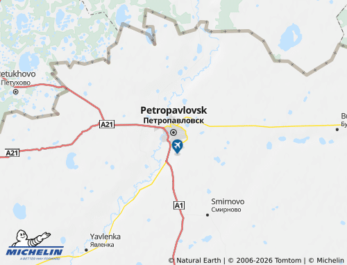 MICHELIN-Landkarte Severo-Kazakhstanskaya oblast - ViaMichelin
