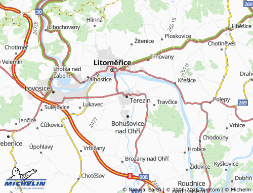 Mappa MICHELIN Terezín - ViaMichelin