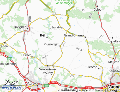 Mappa MICHELIN Plumergat - ViaMichelin