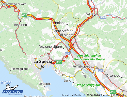 Mapa MICHELIN Vezzano Ligure - ViaMichelin