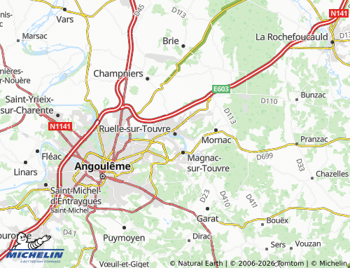 Mapa MICHELIN Ruelle-sur-Touvre - ViaMichelin