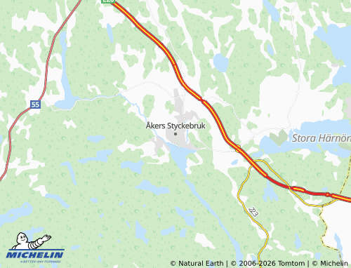 Mappa MICHELIN Åkers Styckebruk - ViaMichelin