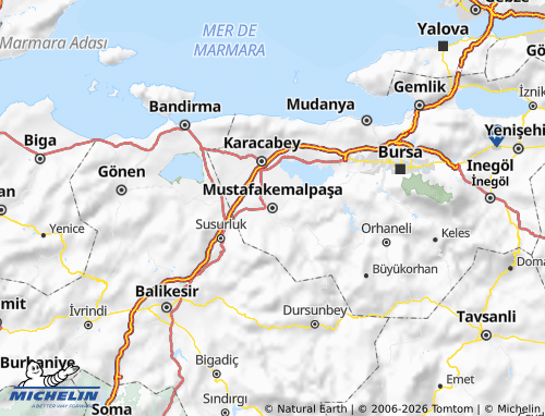 MICHELIN-Landkarte Mustafakemalpaşa - ViaMichelin