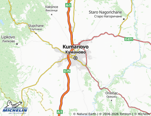 Kaart MICHELIN Kumanovo - ViaMichelin