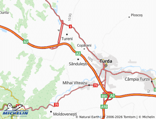 Mapa MICHELIN Săndulești - ViaMichelin