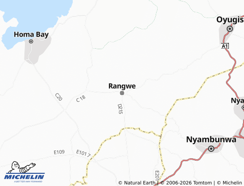 MICHELIN Rangwe map - ViaMichelin