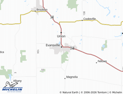 Mappa MICHELIN Evansville - ViaMichelin