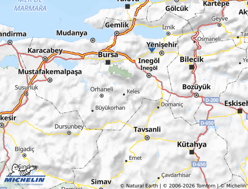 Mappa MICHELIN Keles - ViaMichelin