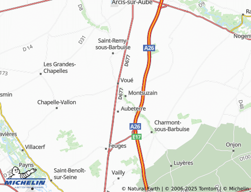 Kaart MICHELIN Montsuzain - ViaMichelin