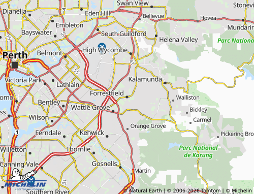 MICHELIN Forrestfield map - ViaMichelin