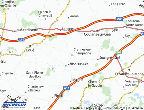 MICHELIN Crannes-en-Champagne map - ViaMichelin
