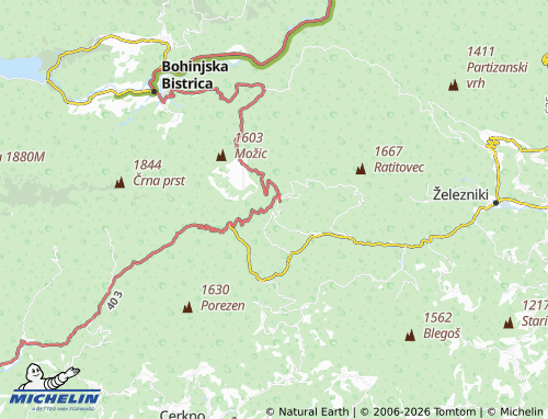 Mapa MICHELIN Zgornja Sorica - ViaMichelin