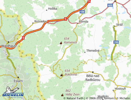 Mapa MICHELIN Nová Ves - ViaMichelin