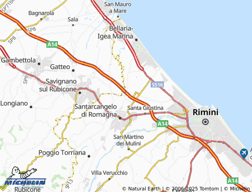 MICHELIN San Vito di Rimini map - ViaMichelin
