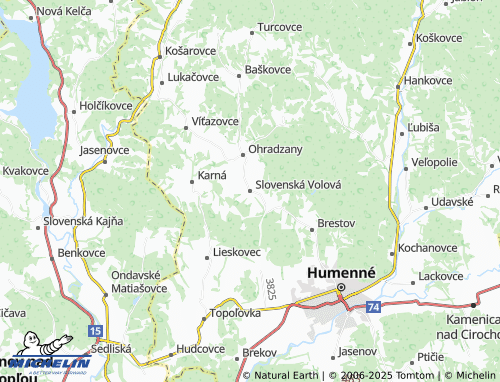 Kaart MICHELIN Slovenská Volová - ViaMichelin