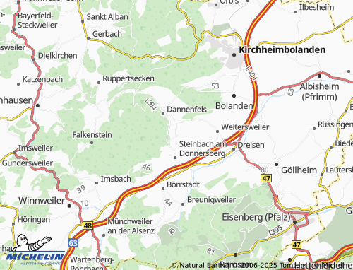 MICHELIN Jakobsweiler map - ViaMichelin