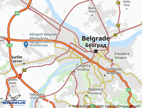Mapa MICHELIN Novi Beograd - ViaMichelin