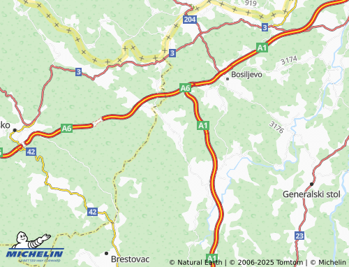 MICHELIN Ponikve map - ViaMichelin