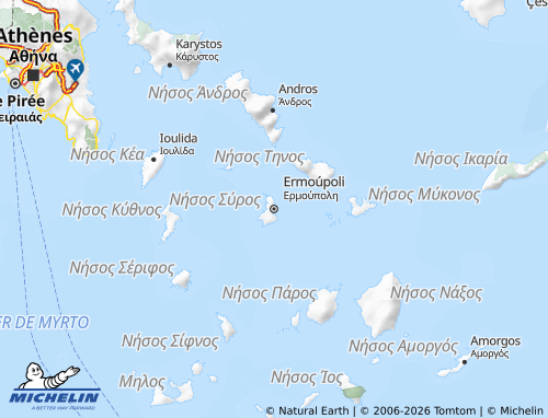 Carte MICHELIN Égée du Sud - ViaMichelin