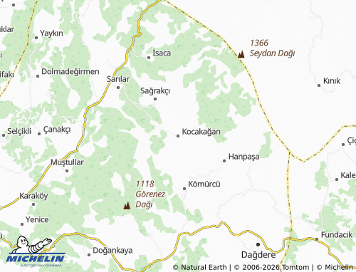 MICHELIN Kocakağan map - ViaMichelin