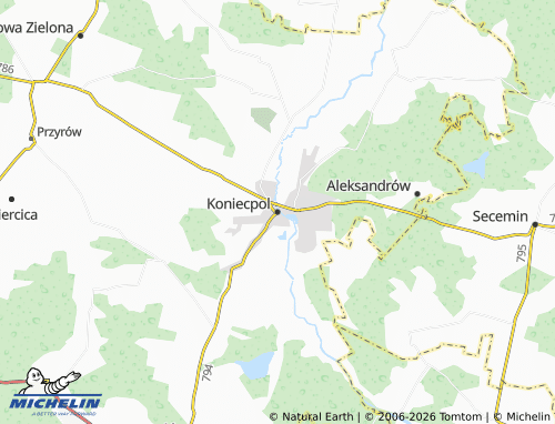 MICHELIN Koniecpol map - ViaMichelin