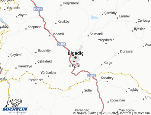 MICHELIN-Landkarte Bigadiç - ViaMichelin