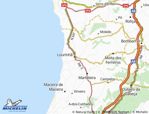 MICHELIN Lourinhã map - ViaMichelin
