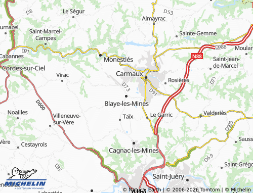 Mappa MICHELIN Blaye-les-Mines - ViaMichelin