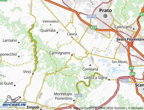 MICHELIN Carmignano map - ViaMichelin
