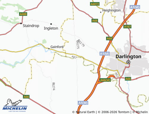 Carte MICHELIN Piercebridge - ViaMichelin
