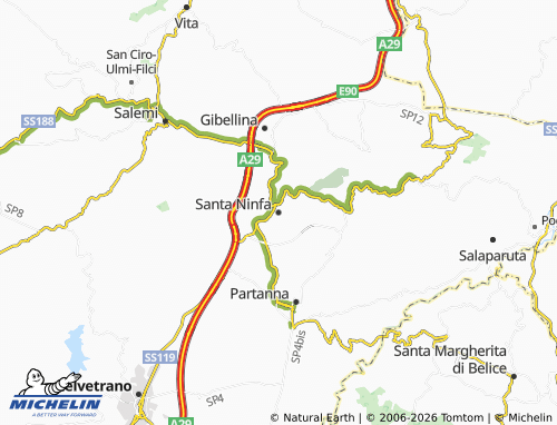 MICHELIN Santa Ninfa map - ViaMichelin