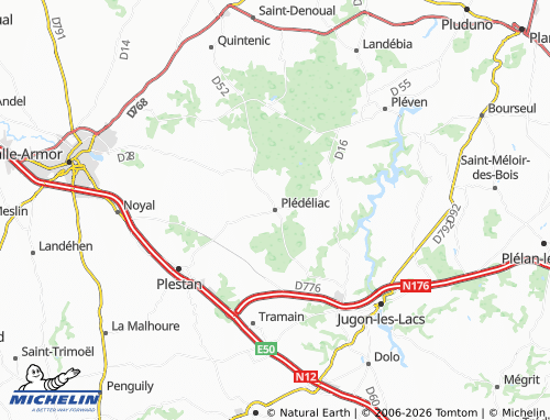 Mapa MICHELIN Plédéliac - ViaMichelin