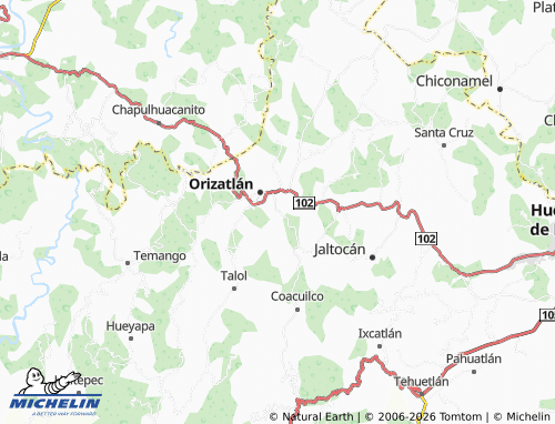 MICHELIN Ahuatempa map - ViaMichelin
