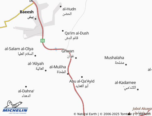 MICHELIN Ghawwan map - ViaMichelin