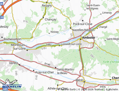 Mapa MICHELIN Lussault-sur-Loire - ViaMichelin