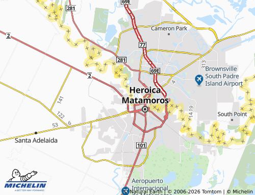 MICHELIN Del Valle map - ViaMichelin
