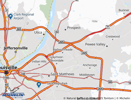 MICHELIN Brownsboro Farm map - ViaMichelin