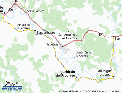 Mapa MICHELIN Tlapehuala Centro - ViaMichelin