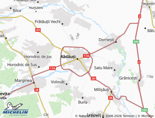 Kaart MICHELIN Rădăuți - ViaMichelin