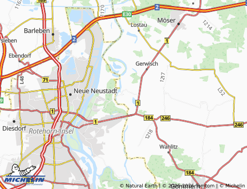 MICHELIN Biederitz map - ViaMichelin