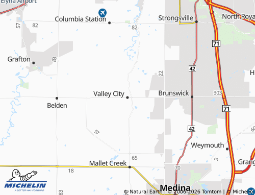 Carte MICHELIN Valley City - ViaMichelin
