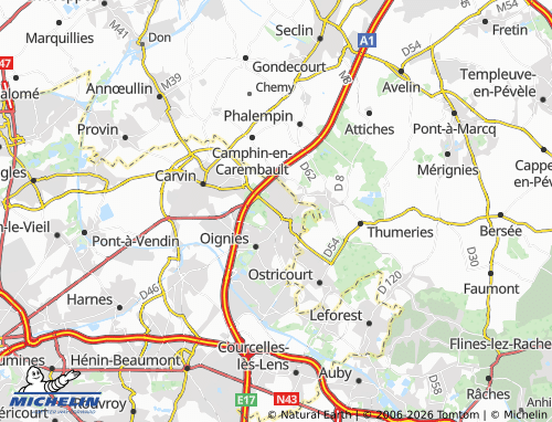 Carte MICHELIN Libercourt - ViaMichelin