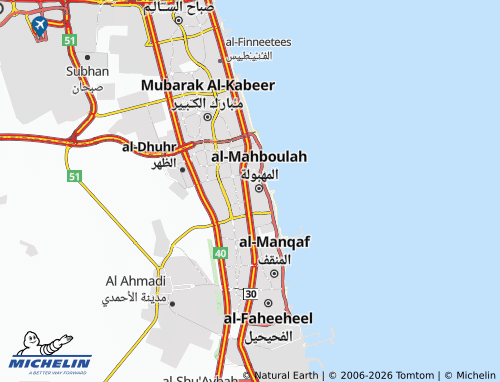 MICHELIN Al Mahboula 1 map - ViaMichelin