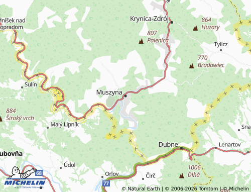 MICHELIN Muszyna map - ViaMichelin