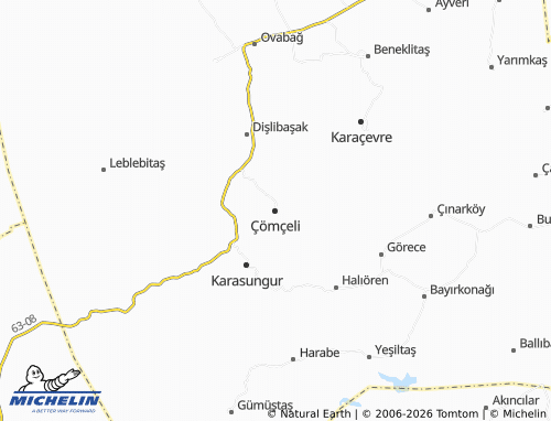 MICHELIN Çömçeli map - ViaMichelin