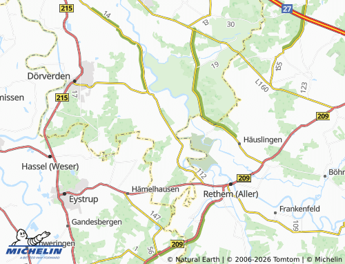 MICHELIN Hülsen map - ViaMichelin
