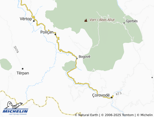 MICHELIN Bogovë map - ViaMichelin
