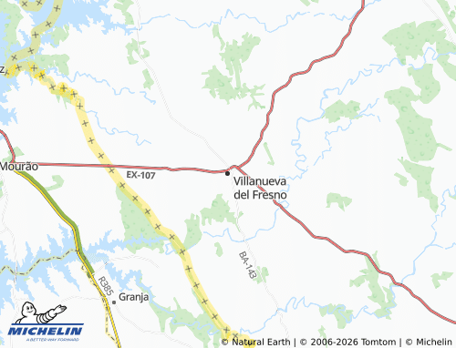 Mapa MICHELIN Villanueva del Fresno - ViaMichelin