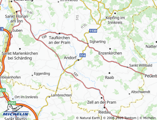 Mappa MICHELIN Andorf - ViaMichelin